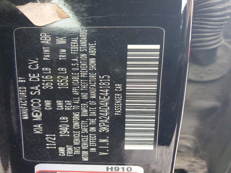Продаж на аукціоні авто 2022 Kia Rio, vin: 3KPA24AD4NE441815, номер лоту: 51606966