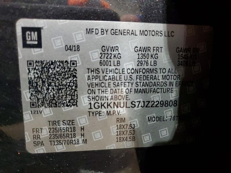 2018 Gmc Acadia მანქანა იყიდება აუქციონზე, vin: 1GKKNULS7JZ229808, აუქციონის ნომერი: 51804816