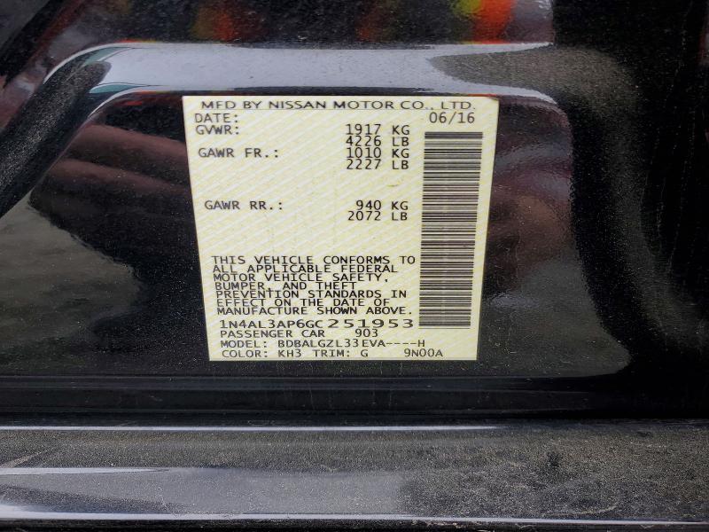 Aukcja sprzedaży 2016 Nissan Altima, vin: 1N4AL3AP6GC251953, numer aukcji: 50129726