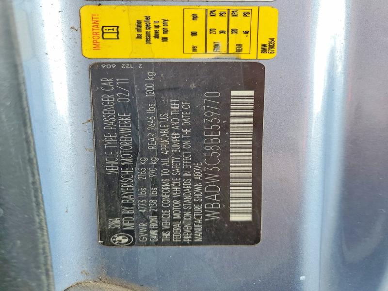 Продаж на аукціоні авто 2011 Bmw 328, vin: WBADW3C58BE539770, номер лоту: 51209146