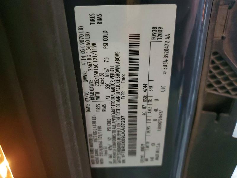 Продаж на аукціоні авто 2020 Ford Transit, vin: 1FTBR3X89LKA87207, номер лоту: 51701596