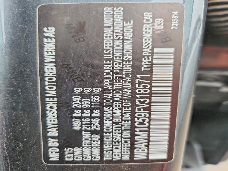 51864126 :رقم المزاد ، WBAVM1C59FV318571 vin ، 2015 Bmw X1 مزاد بيع