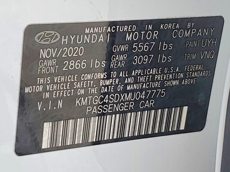 49468336 :رقم المزاد ، KMTGC4SDXMU047775 vin ، 2021 Genesis G80 مزاد بيع