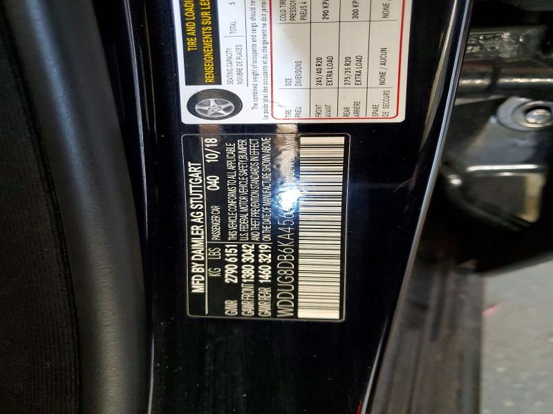Aukcja sprzedaży 2019 Mercedes-benz S, vin: WDDUG8DB6KA456403, numer aukcji: 47367556