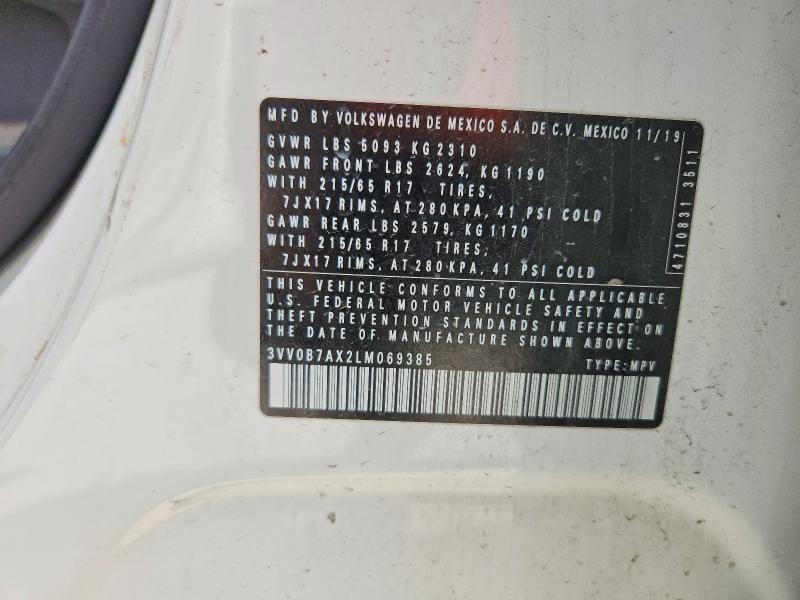 Aukcja sprzedaży 2020 Volkswagen Tiguan, vin: 3VV0B7AX2LM069385, numer aukcji: 48915666