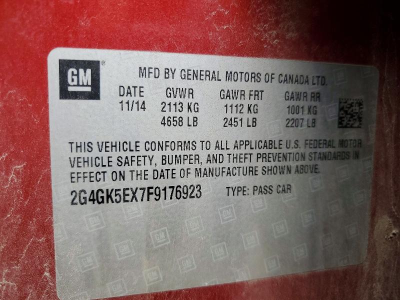 Продажа на аукционе авто 2015 Buick Regal, vin: 2G4GK5EX7F9176923, номер лота: 49796506