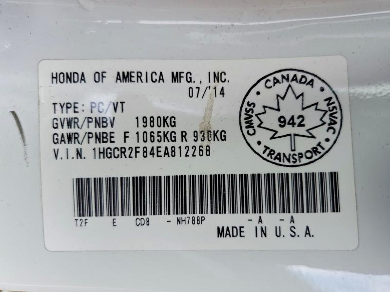 Продажа на аукционе авто 2014 Honda Accord, vin: 1HGCR2F84EA812268, номер лота: 46276786
