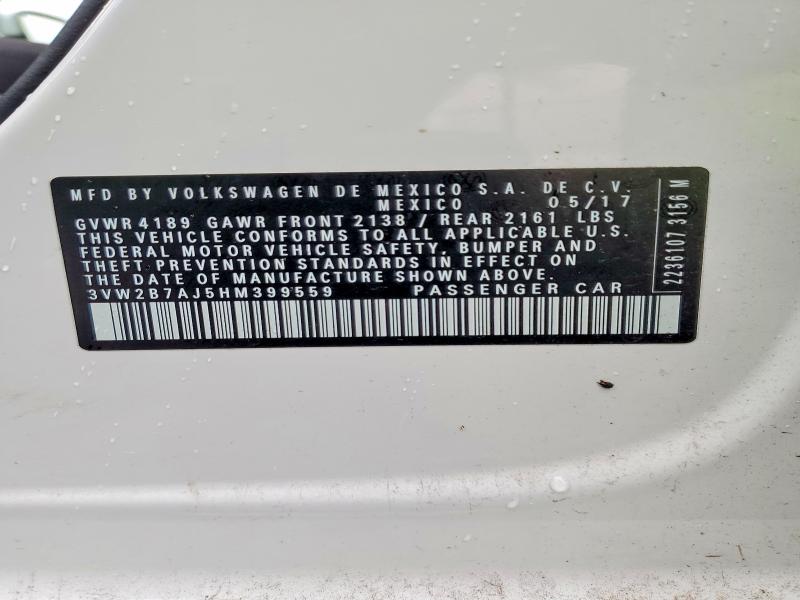 47982906 :رقم المزاد ، 3VW2B7AJ5HM399559 vin ، 2017 Volkswagen Jetta مزاد بيع