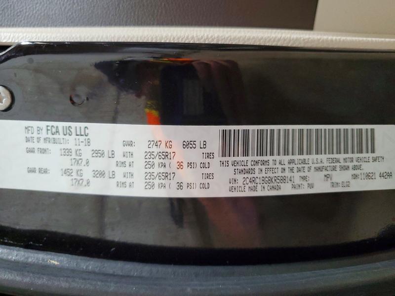 51333456 :رقم المزاد ، 2C4RC1BG8KR588141 vin ، 2019 Chrysler Pacifica مزاد بيع