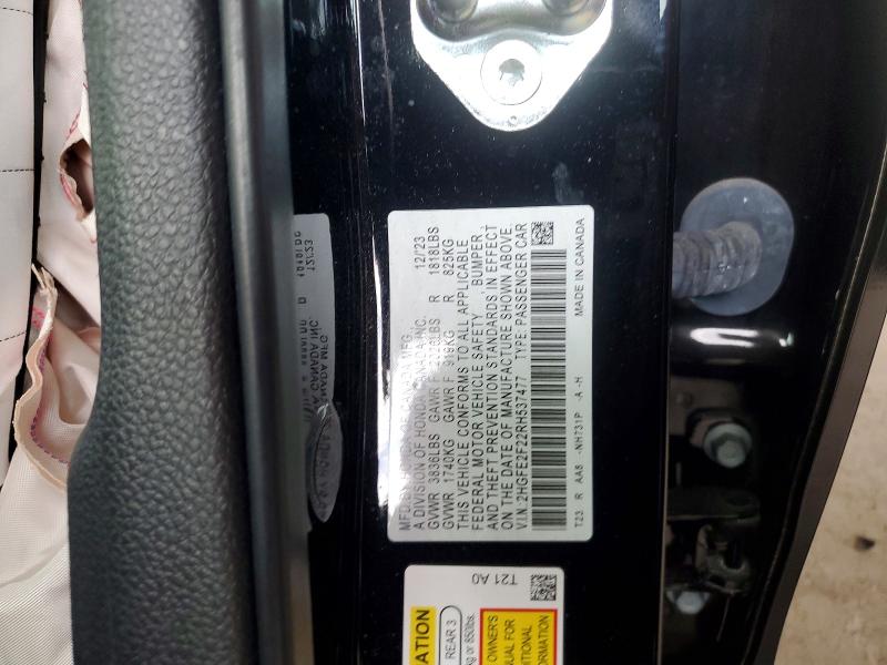 49010566 :رقم المزاد ، 2HGFE2F22RH537477 vin ، 2024 Honda Civic مزاد بيع