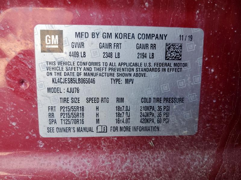 Продажа на аукционе авто 2020 Buick Encore, vin: KL4CJESB5LB065046, номер лота: 48920266