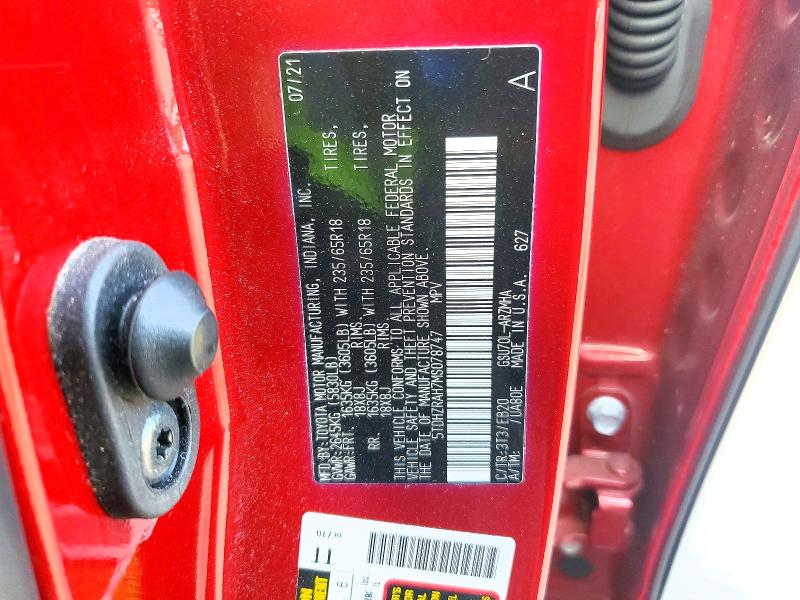 Продажа на аукционе авто 2021 Toyota Highlander, vin: 5TDHZRAH7MS078747, номер лота: 47559526