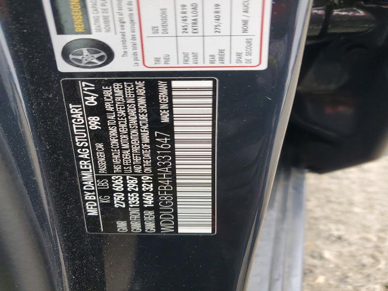 48481836 :رقم المزاد ، WDDUG8FB4HA331647 vin ، 2017 Mercedes-benz S مزاد بيع