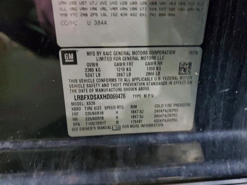 Продажа на аукционе авто 2017 Buick Envision, vin: LRBFXDSAXHD069476, номер лота: 49339306