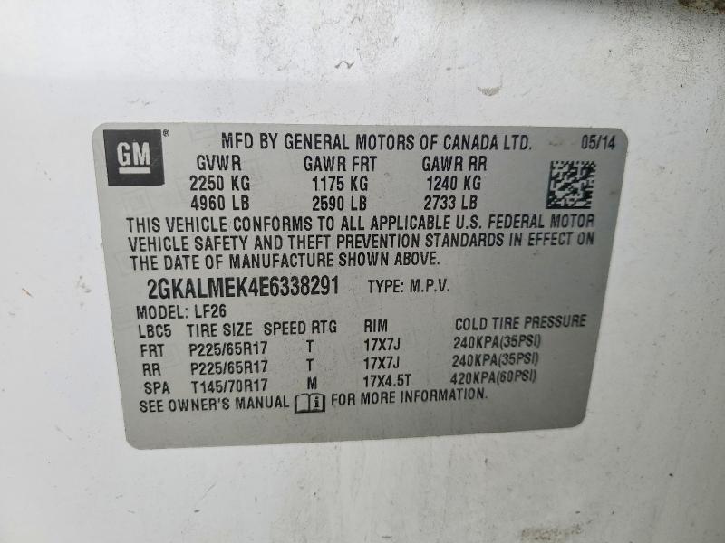 Продаж на аукціоні авто 2014 Gmc Terrain, vin: 2GKALMEK4E6338291, номер лоту: 49627456