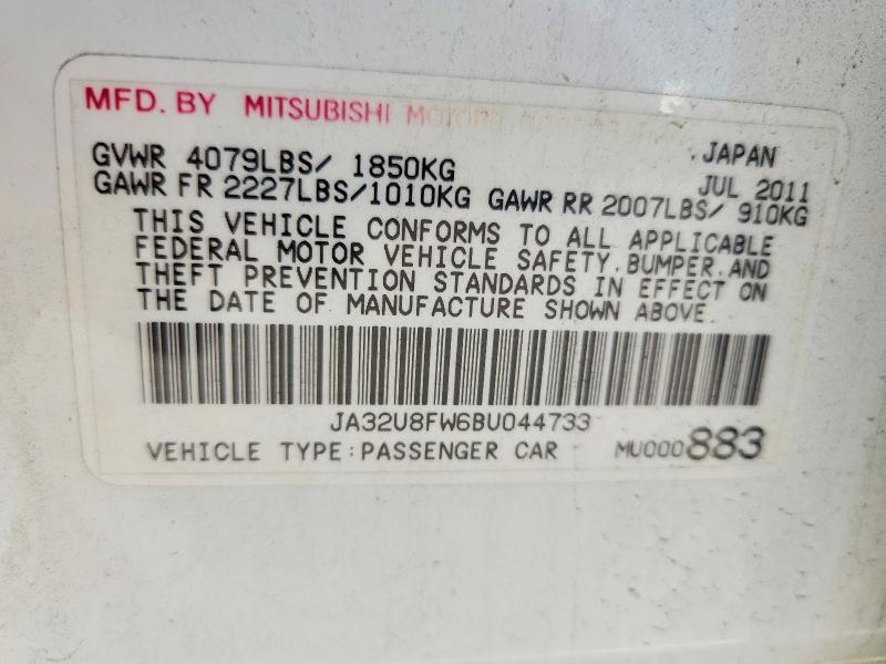 Aukcja sprzedaży 2011 Mitsubishi Lancer, vin: JA32U8FW6BU044733, numer aukcji: 48529466