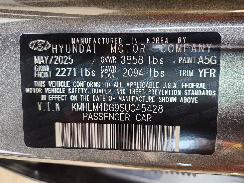 49936856 :رقم المزاد ، KMHLM4DG9SU045428 vin ، 2025 Hyundai Elantra مزاد بيع