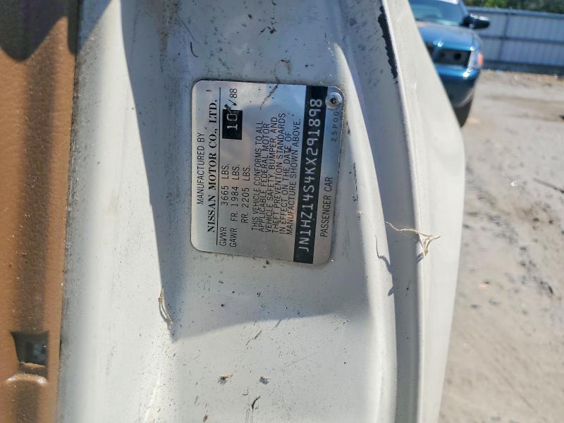 50158776 :رقم المزاد ، JN1HZ14S4KX291898 vin ، 1989 Nissan 300zx مزاد بيع