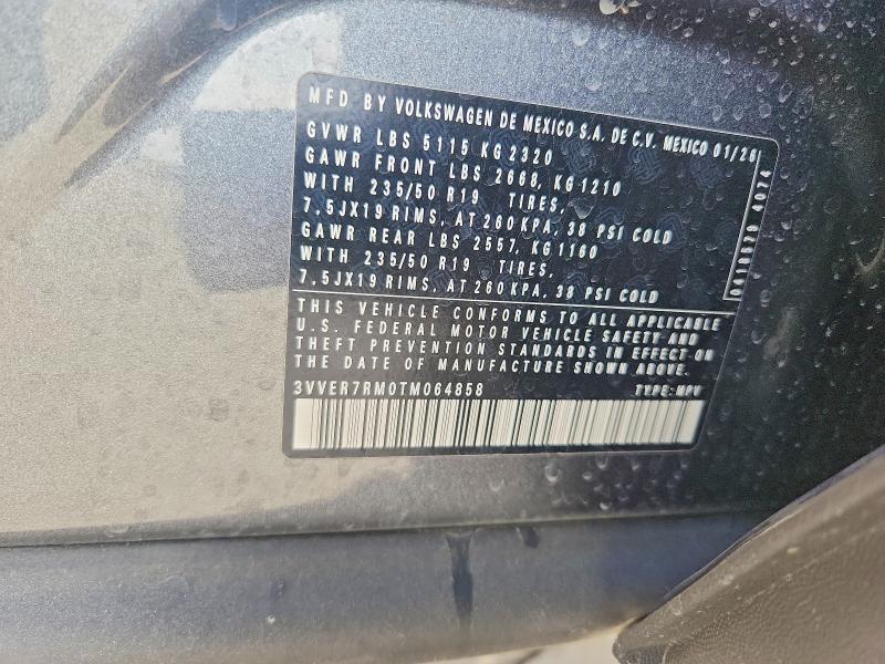 49303816 :رقم المزاد ، 3VVER7RM0TM064858 vin ، 2026 Volkswagen Tiguan مزاد بيع