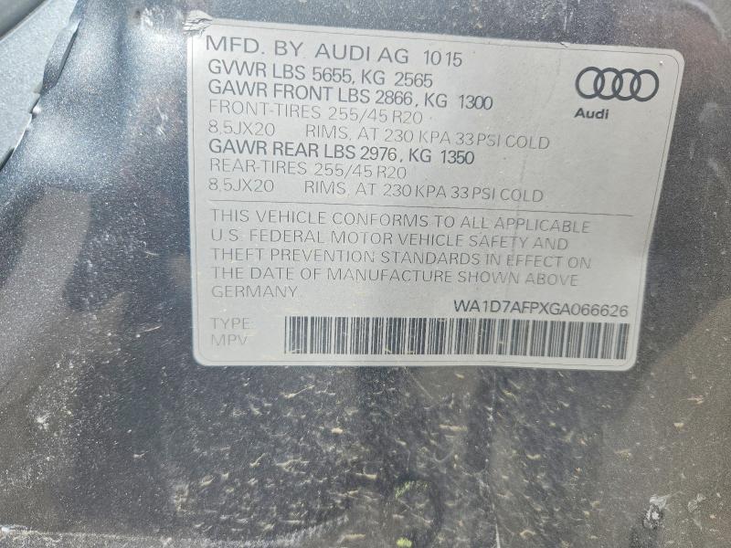 Aukcja sprzedaży 2016 Audi Q5, vin: WA1D7AFPXGA066626, numer aukcji: 51367366