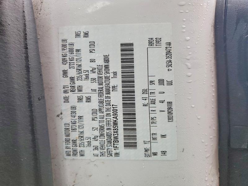 Продаж на аукціоні авто 2021 Ford Transit, vin: 1FTBW3X85MKA90017, номер лоту: 47906546