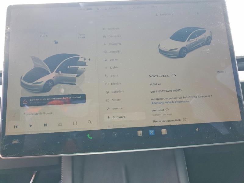 Продаж на аукціоні авто 2024 Tesla Model 3, vin: 5YJ3E1EA7RF752671, номер лоту: 48521076