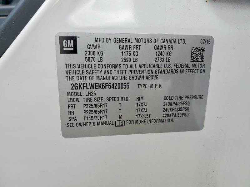 Продаж на аукціоні авто 2015 Gmc Terrain, vin: 2GKFLWEK6F6420056, номер лоту: 47877306