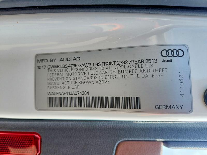 Aukcja sprzedaży 2018 Audi A4, vin: WAUENAF41JA074284, numer aukcji: 51157046