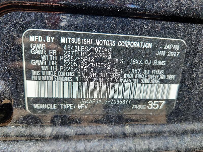 Продаж на аукціоні авто 2017 Mitsubishi Outlander, vin: JA4AP3AU3HZ035877, номер лоту: 49958176