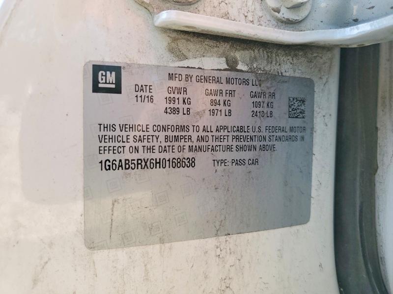 47657796 :رقم المزاد ، 1G6AB5RX6H0168638 vin ، 2017 Cadillac Ats مزاد بيع