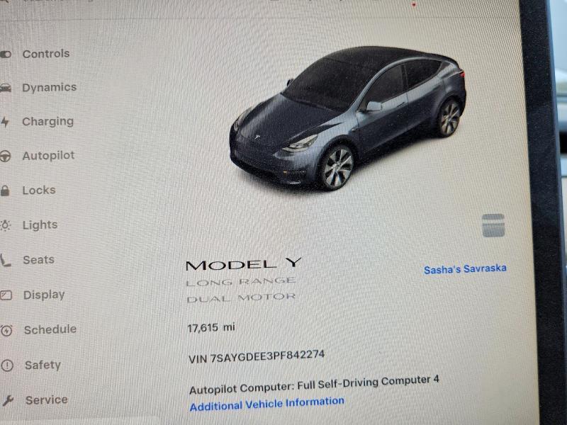 2023 Tesla Model Y მანქანა იყიდება აუქციონზე, vin: 7SAYGDEE3PF842274, აუქციონის ნომერი: 49411586