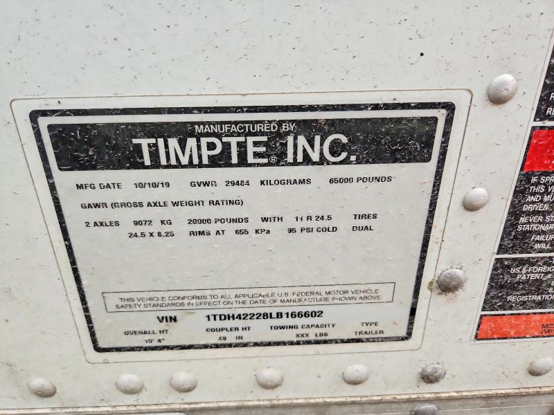 Продаж на аукціоні авто 2020 Timpte Unknown, vin: 1TDH42228LB166602, номер лоту: 49298116