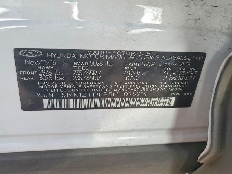 Продажа на аукционе авто 2017 Hyundai Santa Fe Sport, vin: 5NMZTDLB5HH028214, номер лота: 51612876