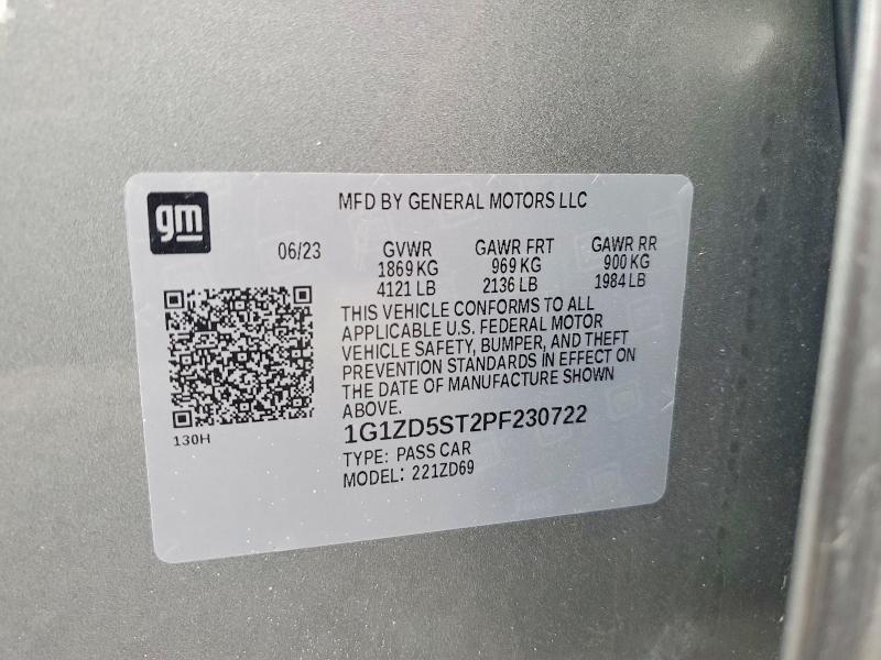 Aukcja sprzedaży 2023 Chevrolet Malibu, vin: 1G1ZD5ST2PF230722, numer aukcji: 51298966