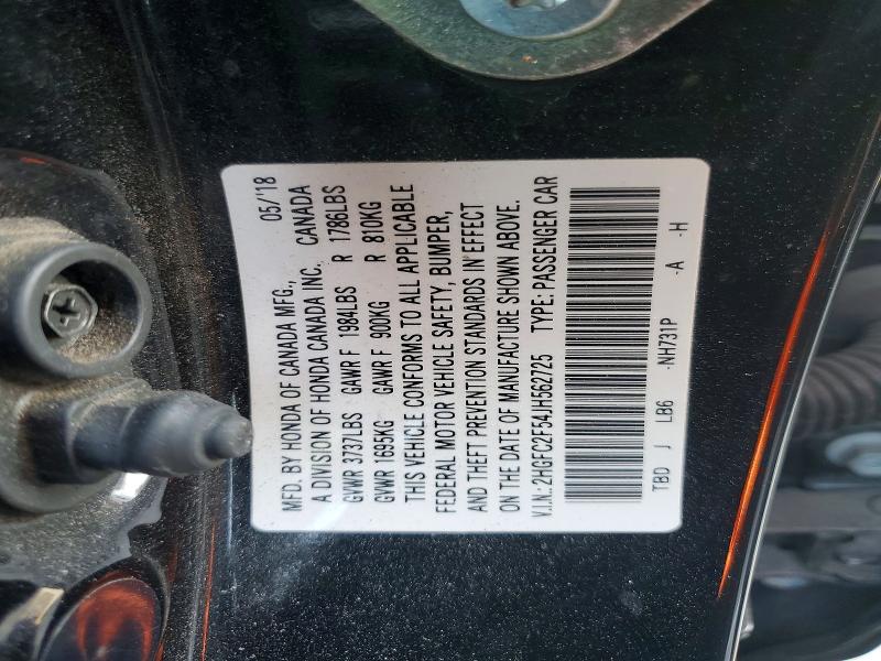 Aukcja sprzedaży 2018 Honda Civic, vin: 2HGFC2F54JH562725, numer aukcji: 48434876