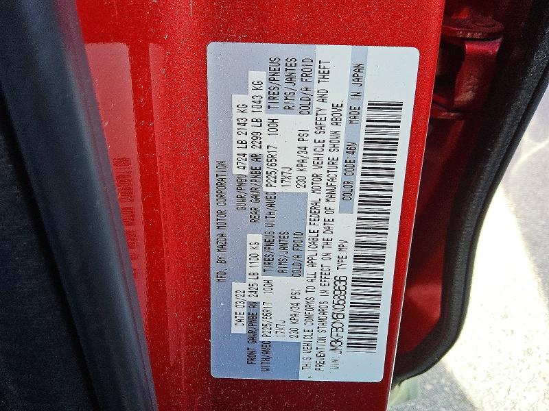 Aukcja sprzedaży 2022 Mazda Cx-5, vin: JM3KFBCM6N0589636, numer aukcji: 51004236