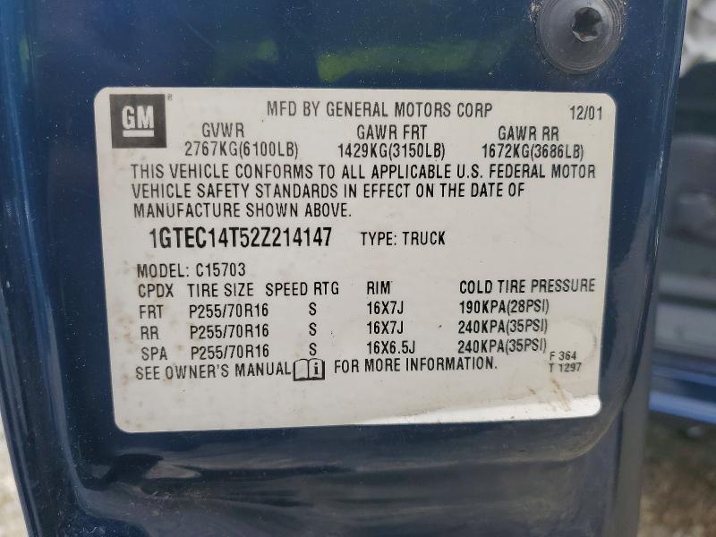 Aukcja sprzedaży 2002 Gmc New Sierra, vin: 1GTEC14T52Z214147, numer aukcji: 48635996
