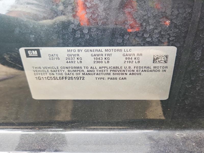 Aukcja sprzedaży 2015 Chevrolet Malibu, vin: 1G11C5SL6FF261972, numer aukcji: 49898486