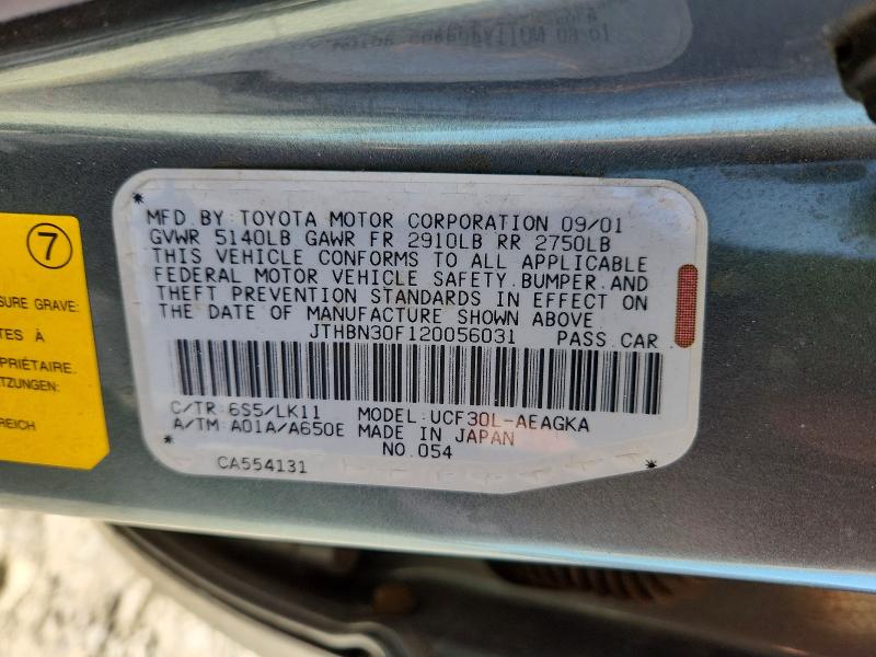 Aukcja sprzedaży 2002 Lexus Ls 430, vin: JTHBN30F120056031, numer aukcji: 50475156