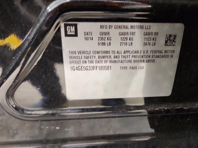 2015 Buick Lacrosse მანქანა იყიდება აუქციონზე, vin: 1G4GE5G33FF189581, აუქციონის ნომერი: 51195366