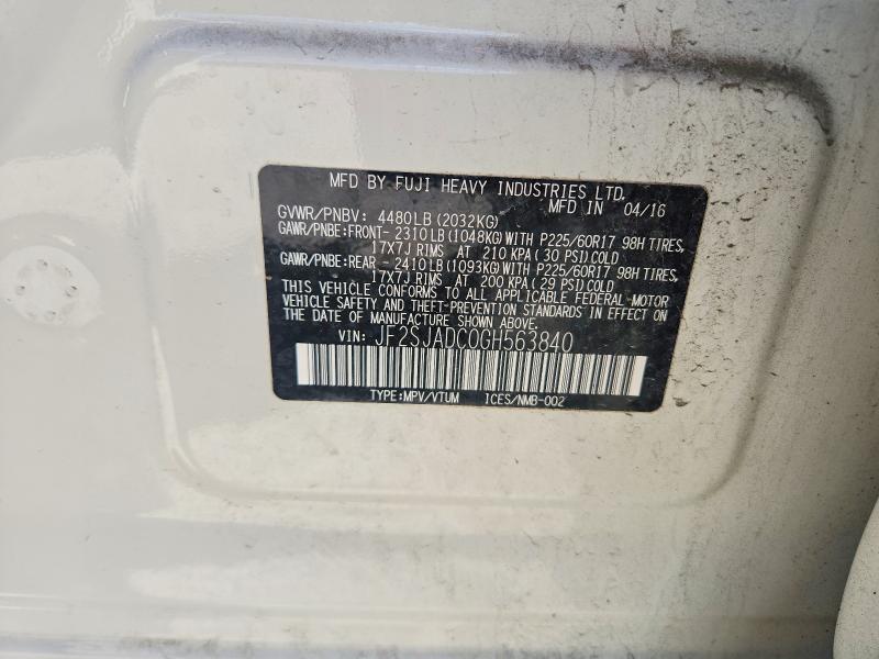 Aukcja sprzedaży 2016 Subaru Forester, vin: JF2SJADC0GH563840, numer aukcji: 49605066