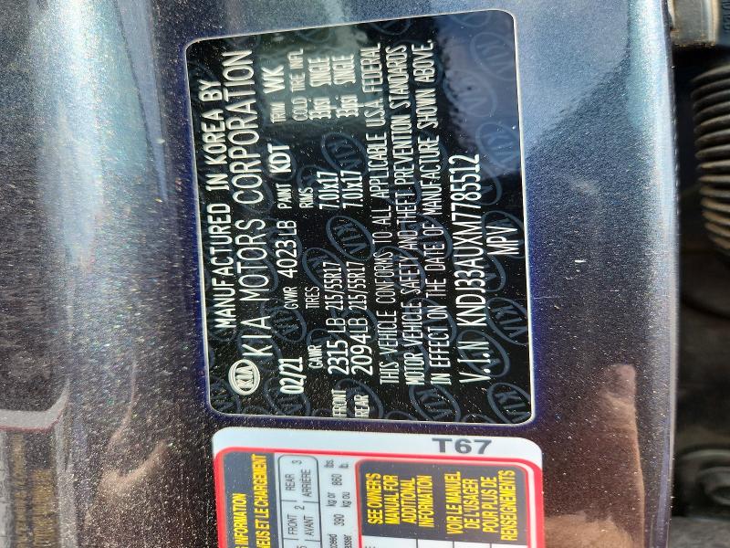 Aukcja sprzedaży 2021 Kia Soul, vin: KNDJ33AUXM7785512, numer aukcji: 48805216