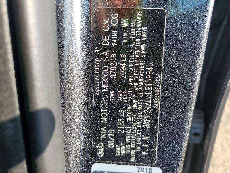 Aukcja sprzedaży 2020 Kia Forte, vin: 3KPF24AD5LE159945, numer aukcji: 49238536