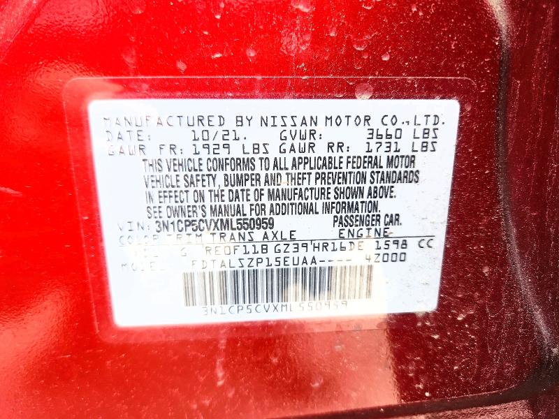 Продаж на аукціоні авто 2021 Nissan Kicks, vin: 3N1CP5CVXML550959, номер лоту: 50818346