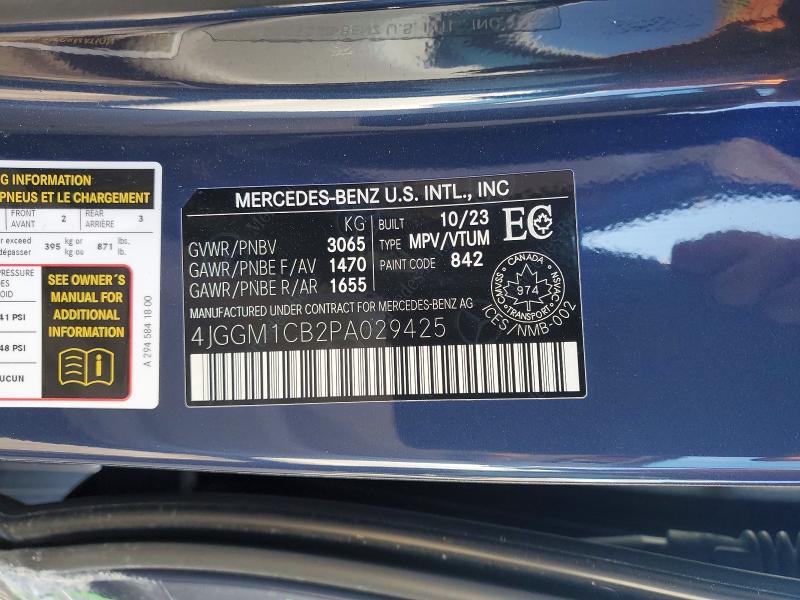 Aukcja sprzedaży 2023 Mercedes-benz Eqe Suv, vin: 4JGGM1CB2PA029425, numer aukcji: 49539376
