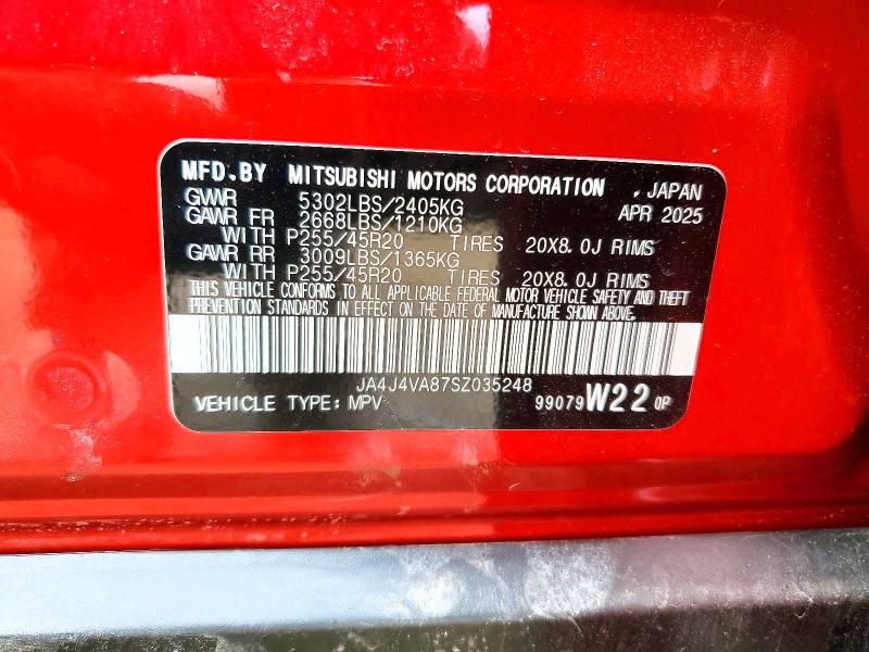 Продажа на аукционе авто 2025 Mitsubishi Outlander, vin: JA4J4VA87SZ035248, номер лота: 51865156