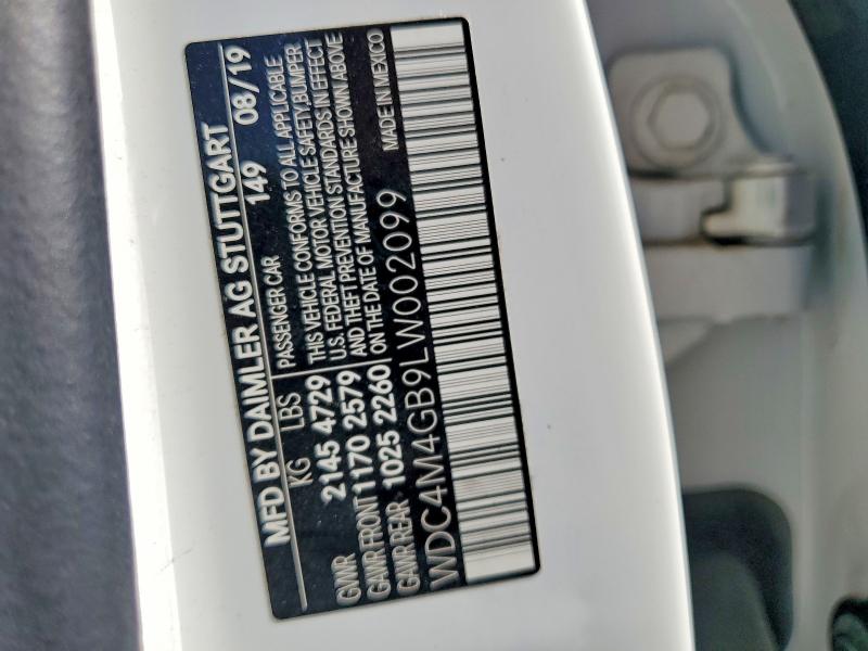 49579106 :رقم المزاد ، WDC4M4GB9LW002099 vin ، 2020 Mercedes-benz Glb مزاد بيع