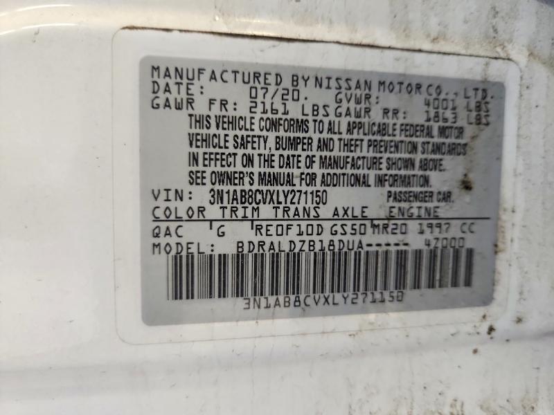 48398126 :رقم المزاد ، 3N1AB8CVXLY271150 vin ، 2020 Nissan Sentra مزاد بيع