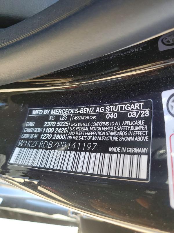Продажа на аукционе авто 2023 Mercedes-benz E, vin: W1KZF8DB7PB141197, номер лота: 49725686