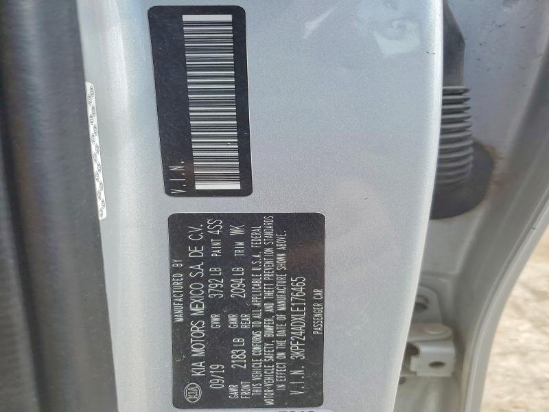 49942866 :رقم المزاد ، 3KPF24ADXLE176465 vin ، 2020 Kia Forte مزاد بيع